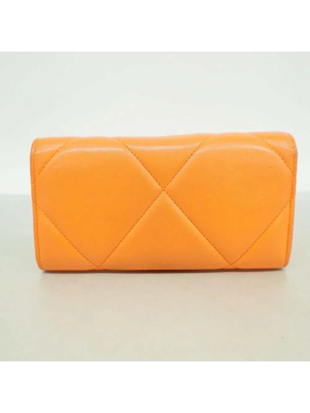 Chanel Wallet Chanel 19 Lambskin Orange Gold